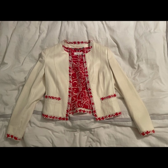 Escada ivory leather jacket - Picture 1 of 3
